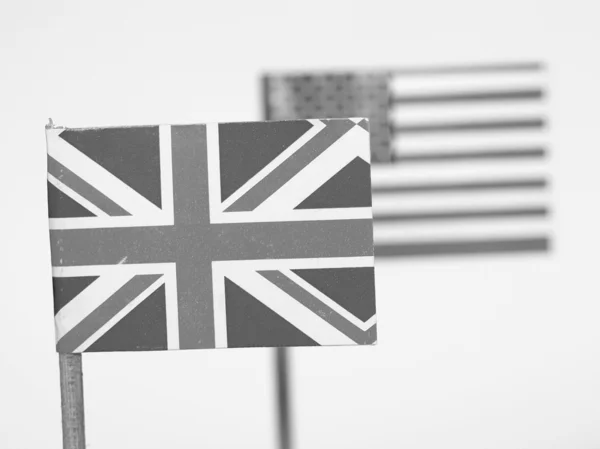 Britské a americké vlajky — Stock fotografie