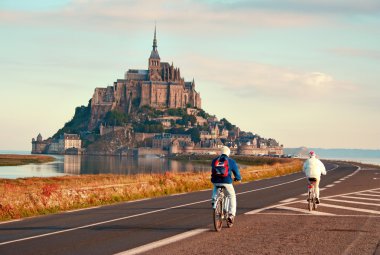 Mont Saint-Michel, a rocky island in Normandy, France clipart