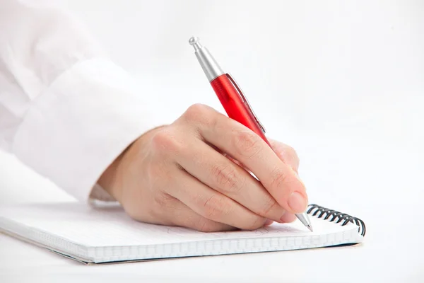 stock image Hand writing with ballpoint pen, close-up shot