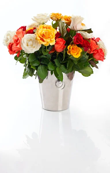 Bunch of roses on the white background — Stock Photo, Image