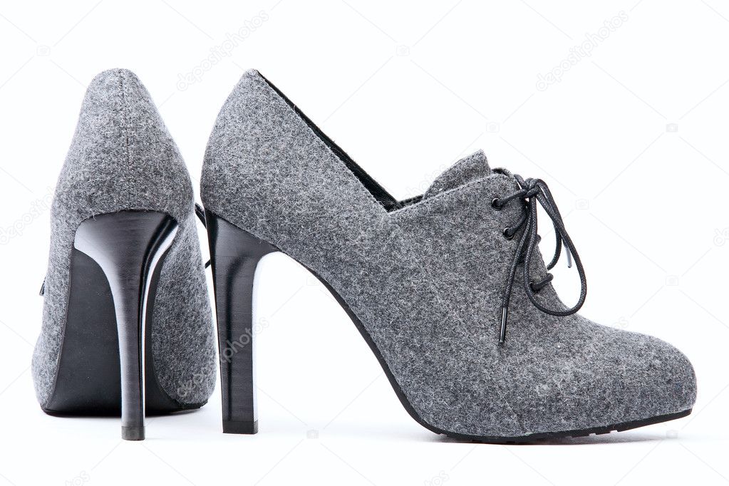 Pair of high-heeled female shoes