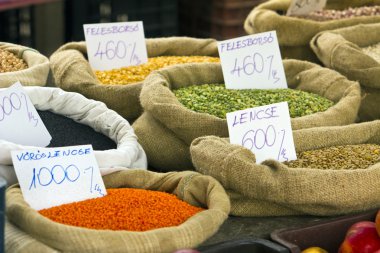 Bean zaden in de markt
