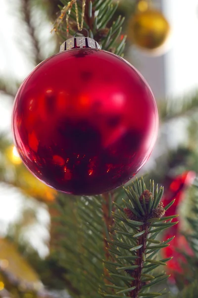 Χριστουγεννιάτικη Χοροεσπερίδα Κρέμεται Από Χριστουγεννιάτικο Δέντρο — Φωτογραφία Αρχείου