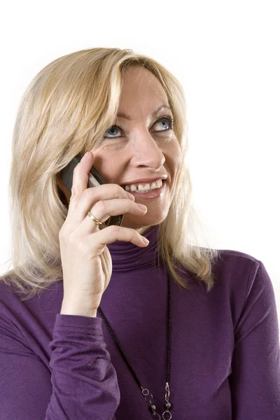 Biznes kobieta z telefonu — Zdjęcie stockowe