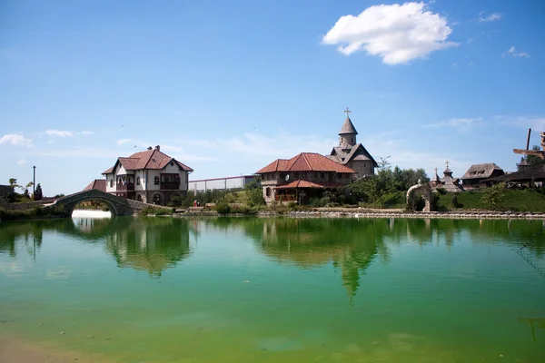 stock image Lake in ethno village near Bijeljina