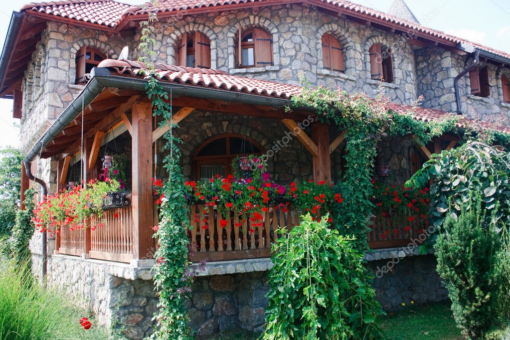 mountain house with flowers — stock photo © joycedragan #4157148 mountain house with flowers — stock photo © joycedragan #4157148