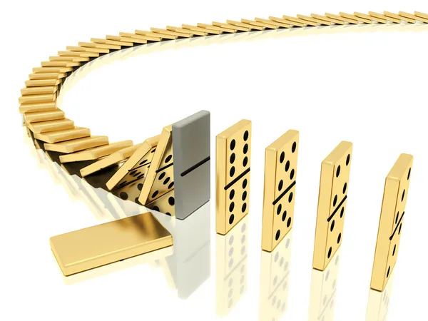 Halted dominoes effect — Stock Photo, Image