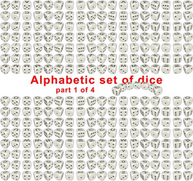 Alphabet dice. Part 1 of 4 clipart