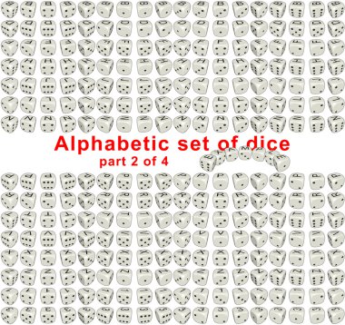 Alphabet dice. Part 2 of 4 clipart