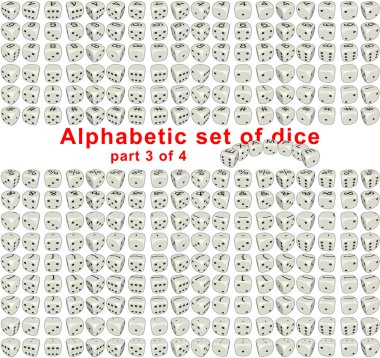 Alphabet dice. Part 3 of 4 clipart
