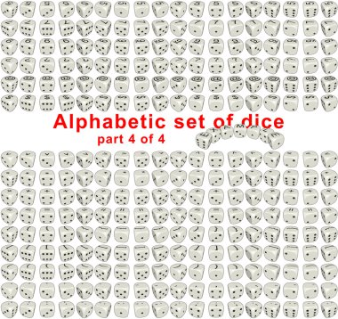 Alphabet dice. Part 4 of 4 clipart