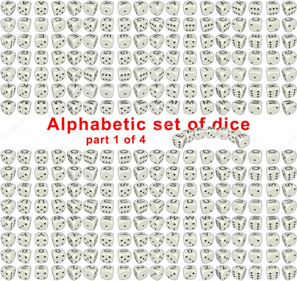 Alphabet dice. Part 1 of 4