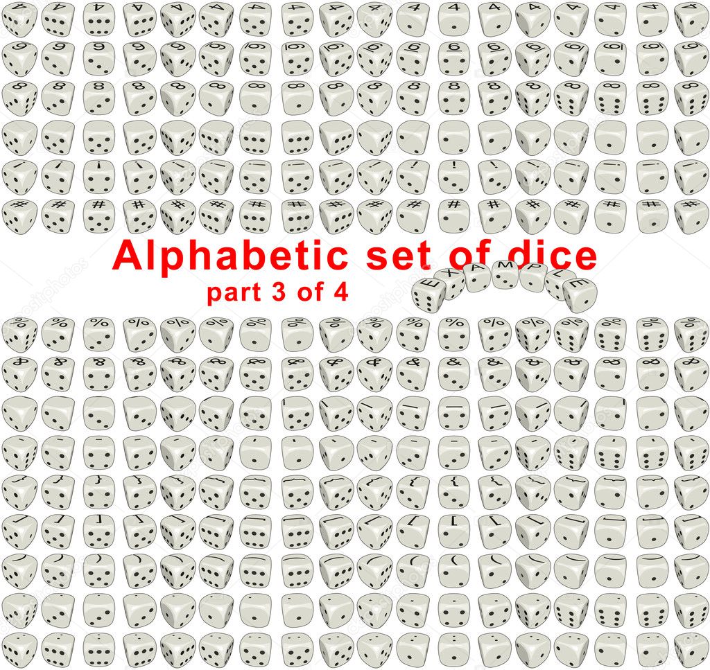 Alphabet dice. Part 3 of 4