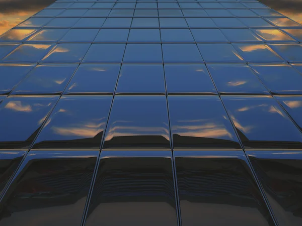 Abstrakt metall vägg mot mulen himmel — Stockfoto