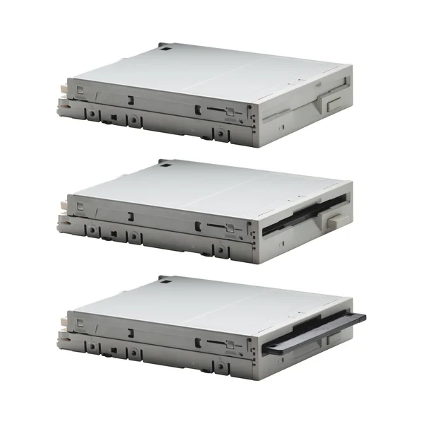 Floppy drive in three actions — Stock Photo, Image