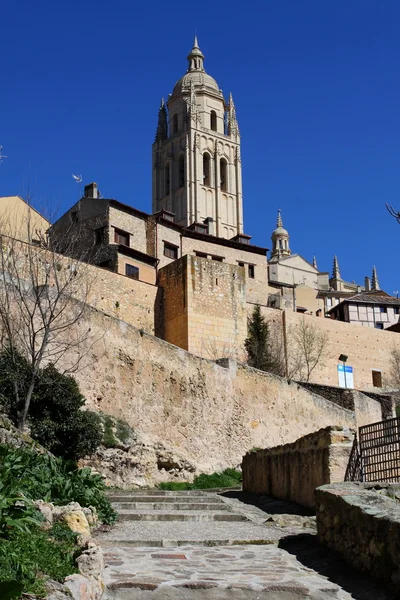 Kathedraal in de oude stad van segovia, Spanje — Stockfoto