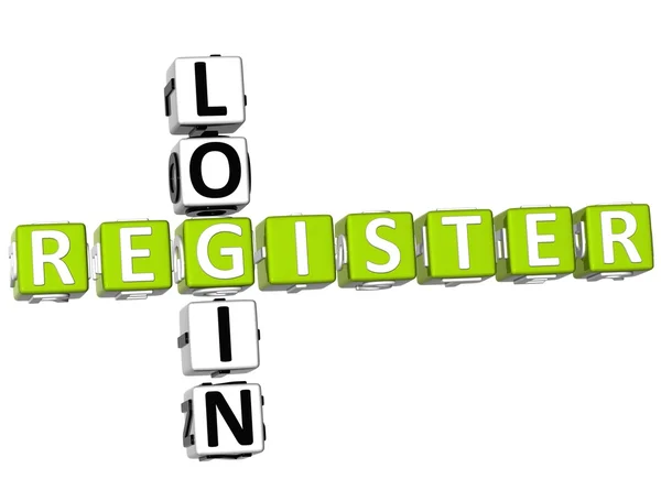 Register Login Crossword — Stock Photo, Image