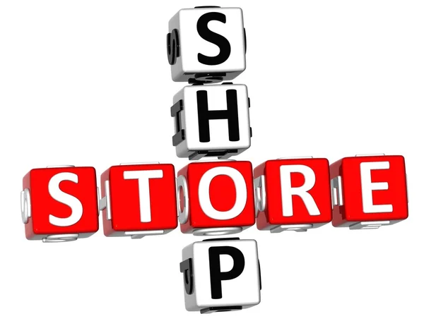 Shop bolt keresztrejtvény — Stock Fotó