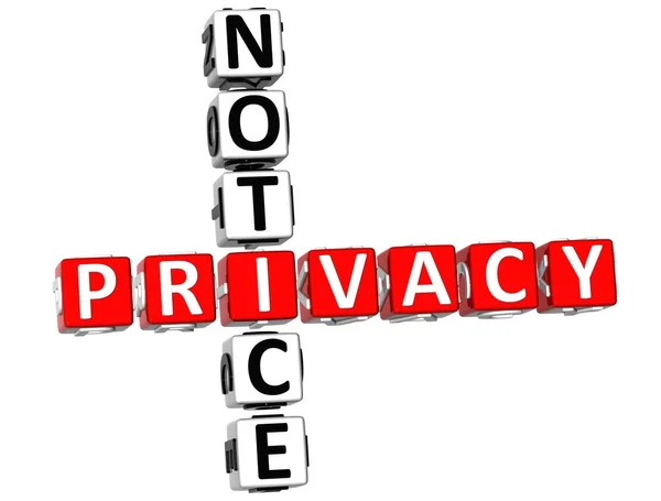 Crucigrama de aviso de privacidad —  Fotos de Stock