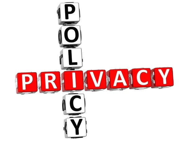 Προστασία της ιδιωτικής ζωής πολιτική σταυρόλεξο — Φωτογραφία Αρχείου
