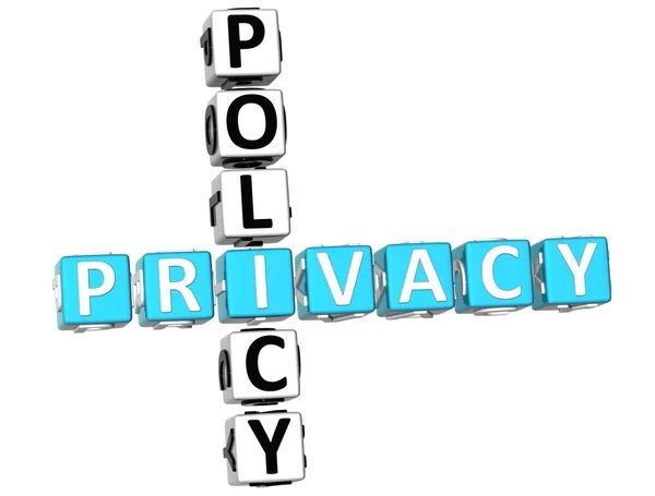 Política de Privacidade Palavra cruzada — Fotografia de Stock