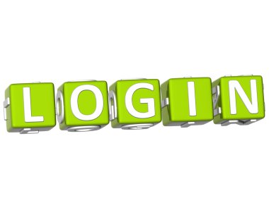 Login Cube text clipart