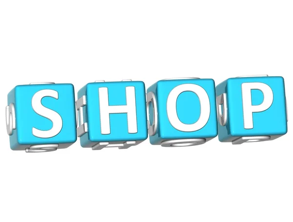 Shop Cube text — Stock Photo, Image