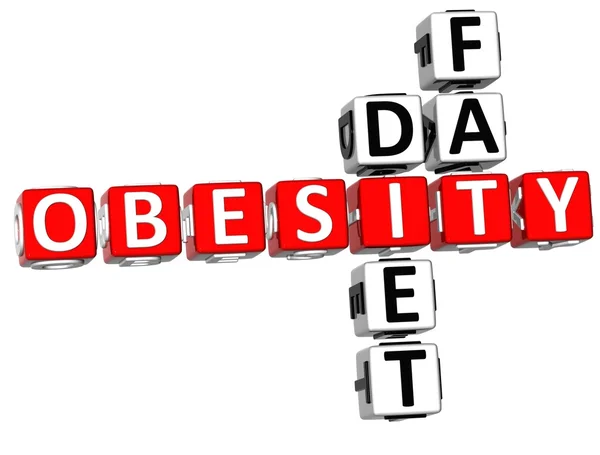 Obesitas dieet vet kruiswoordraadsel — Stockfoto
