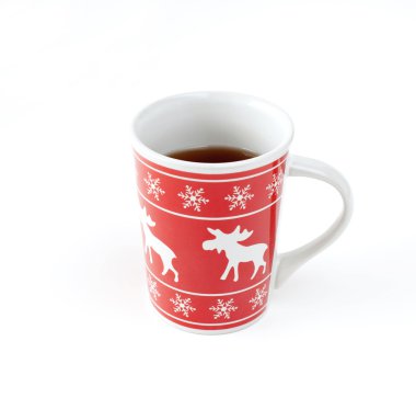 Tea in christmas cup clipart