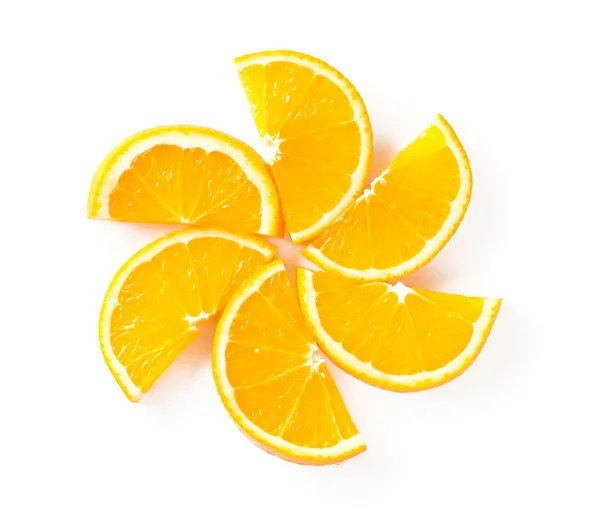 Slices of orange arranged as a star — Stock Photo, Image