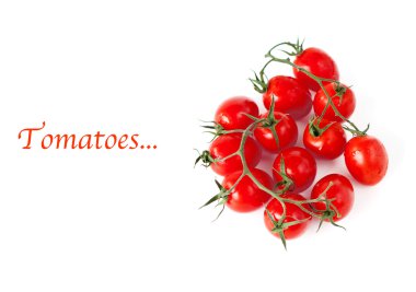 Beyaz ve örnek metinler üzerinde domates