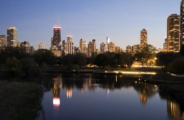 Chicago skyline de Lincoln Park — Fotografia de Stock