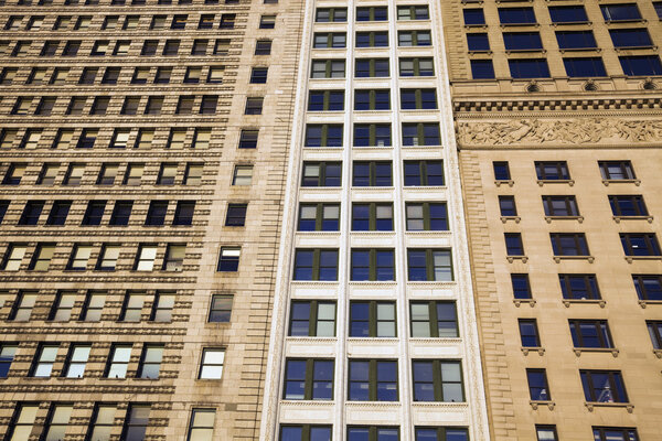 Historic buildings in Chicago - Michigan Avenue.