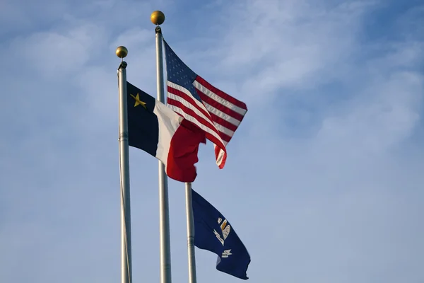 US, Louisiana and Baton Rouge Flags — Stock Photo, Image