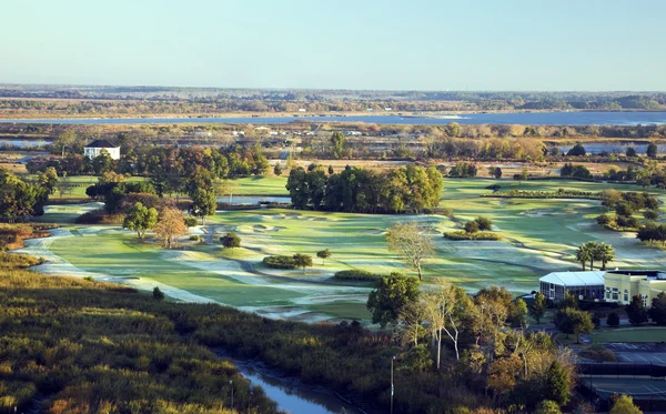 Vista aérea do campo de golfe — Fotografia de Stock