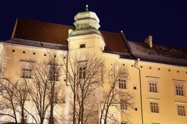 Wawel Kalesi gece vakti
