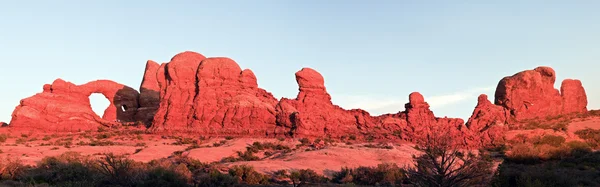 Panoramic sunset in Arches National Park — Stock Photo, Image