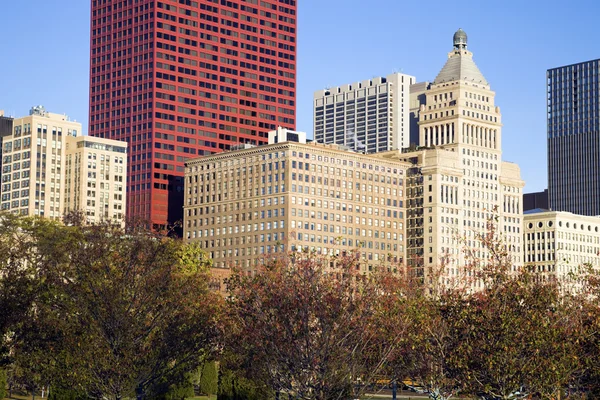 Hösten Chicago Michigan Avenure Byggnader — Stockfoto