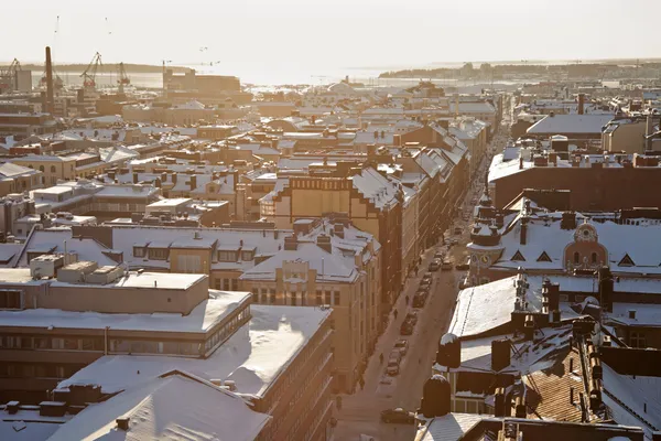 Зимняя панорама Хельсинки — стоковое фото