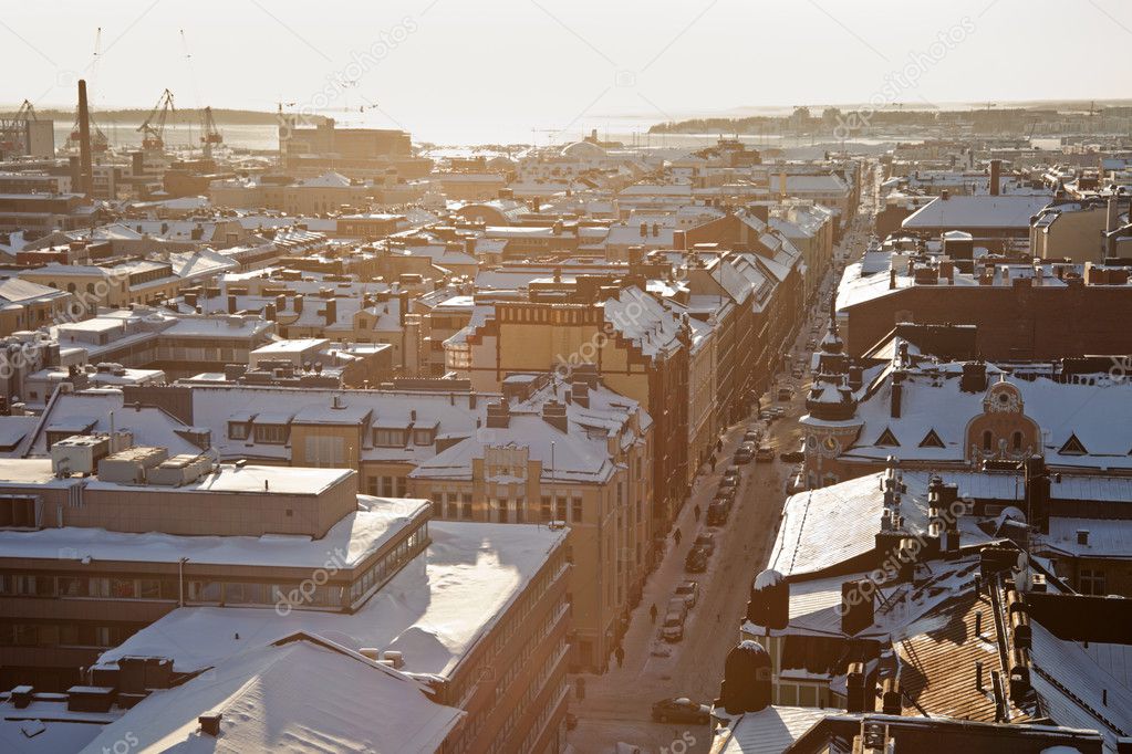 Winter panorama of Helsinki