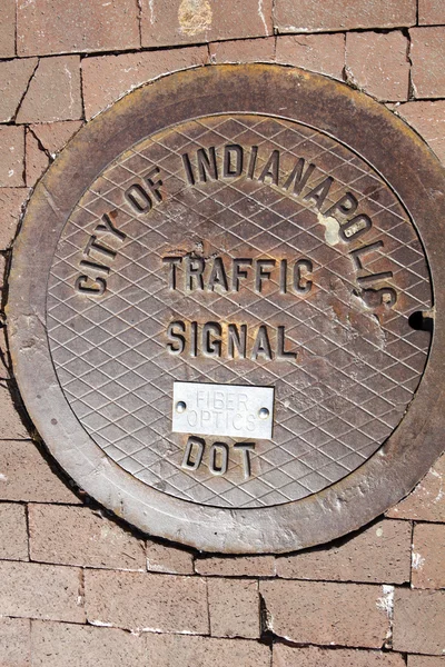 Manhole in Indianapolis — Stock Photo, Image