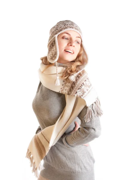 Kvinna i vinterkläder — Stockfoto