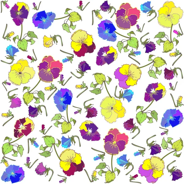 Retro floral achtergrond. viooltjes. — Stockvector