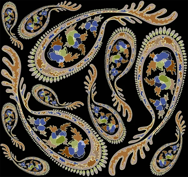 Бесшовный фон из орнамента Пэйстли — стоковый вектор