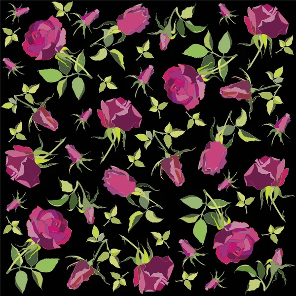 Fond floral rétro. Rose ! . — Image vectorielle