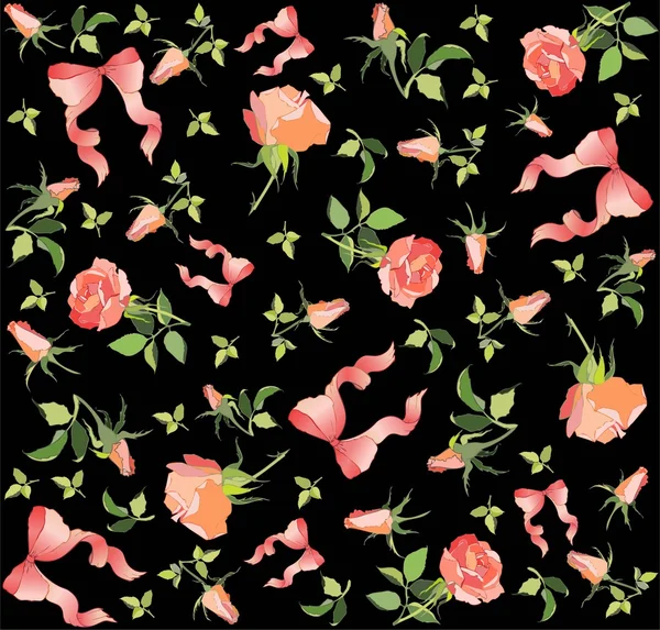 Retro floral achtergrond. roos, boog. — Stockvector