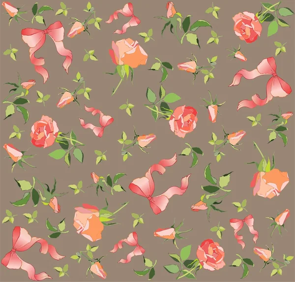 Retro floral achtergrond. roos, boog. — Stockvector