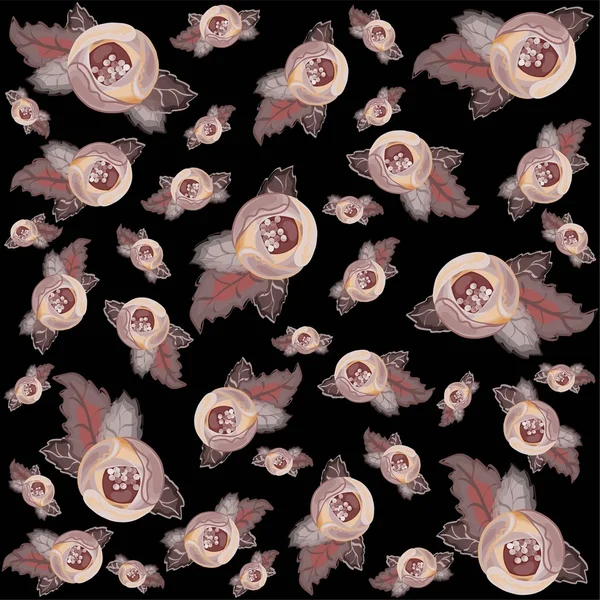 Fond floral rétro. Rose ! . — Image vectorielle