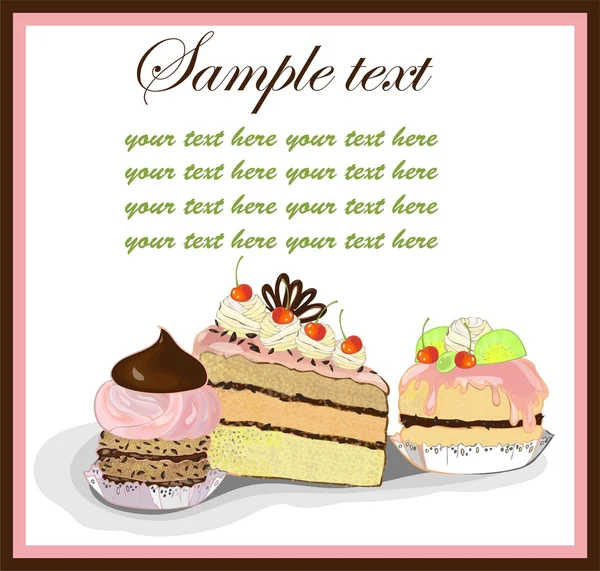 Illustrations du gâteau. Menu . — Image vectorielle
