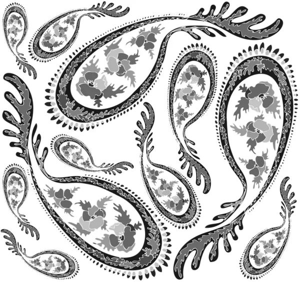 Бесшовный фон из украшения из пейсли — стоковый вектор